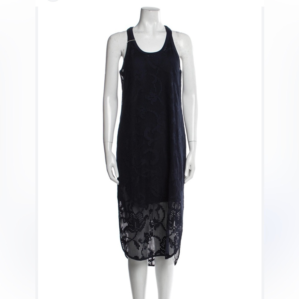 RAG & BONE New York $495 Navy Mesh Lace Lined Stella Midi Dress Size S - Picture 2 of 13